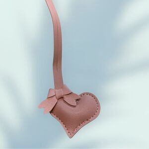 Heart Bag Charm Vegan Leather Pink